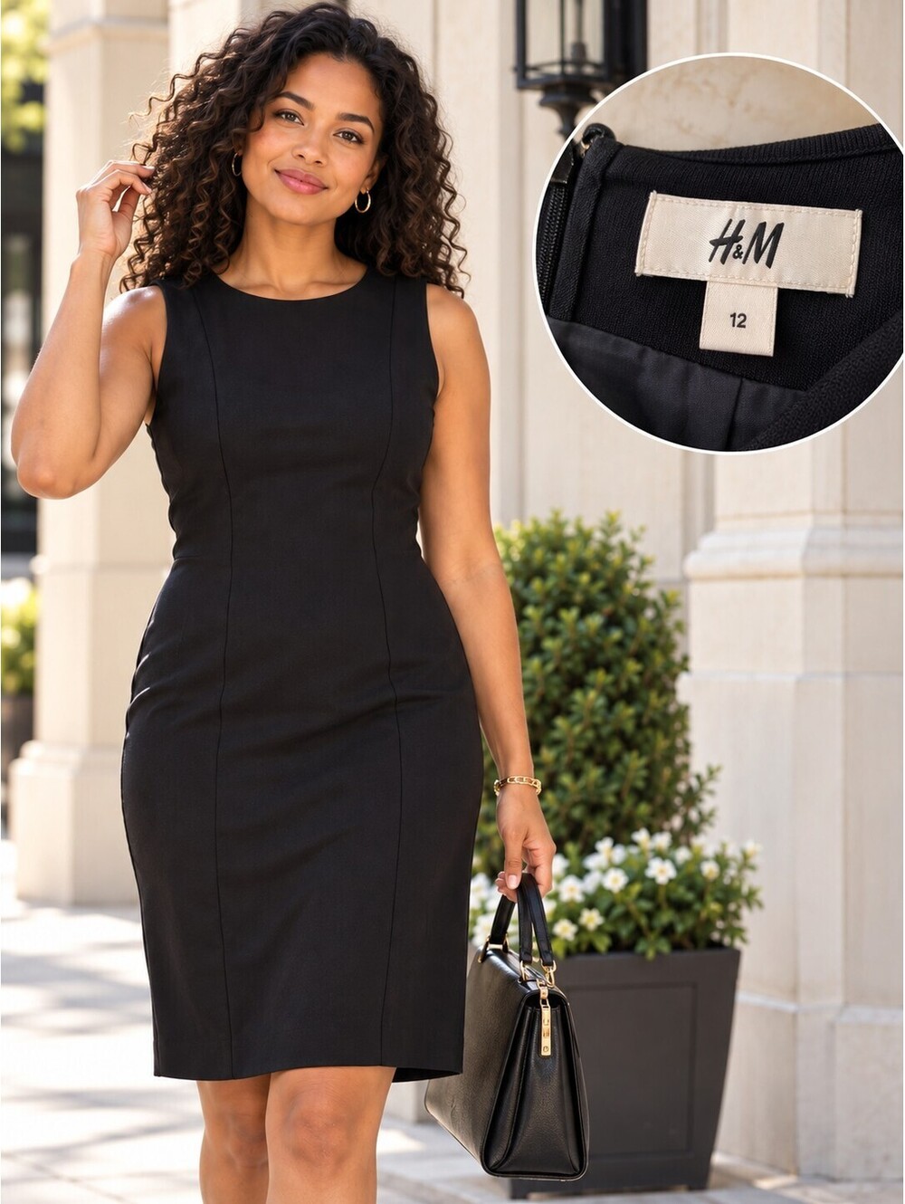 H&M | 12 | Navy Sleeveless Sheath Dress